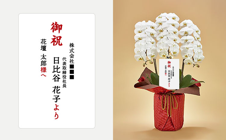 札・メッセージカード大阪**花屋フラワーパーティ