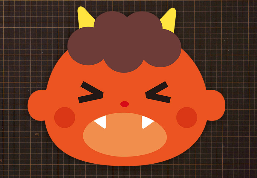 壁面飾り節分 鬼たち 壁面飾り 節分 鬼 ２月 豆まき 冬壁面 切り