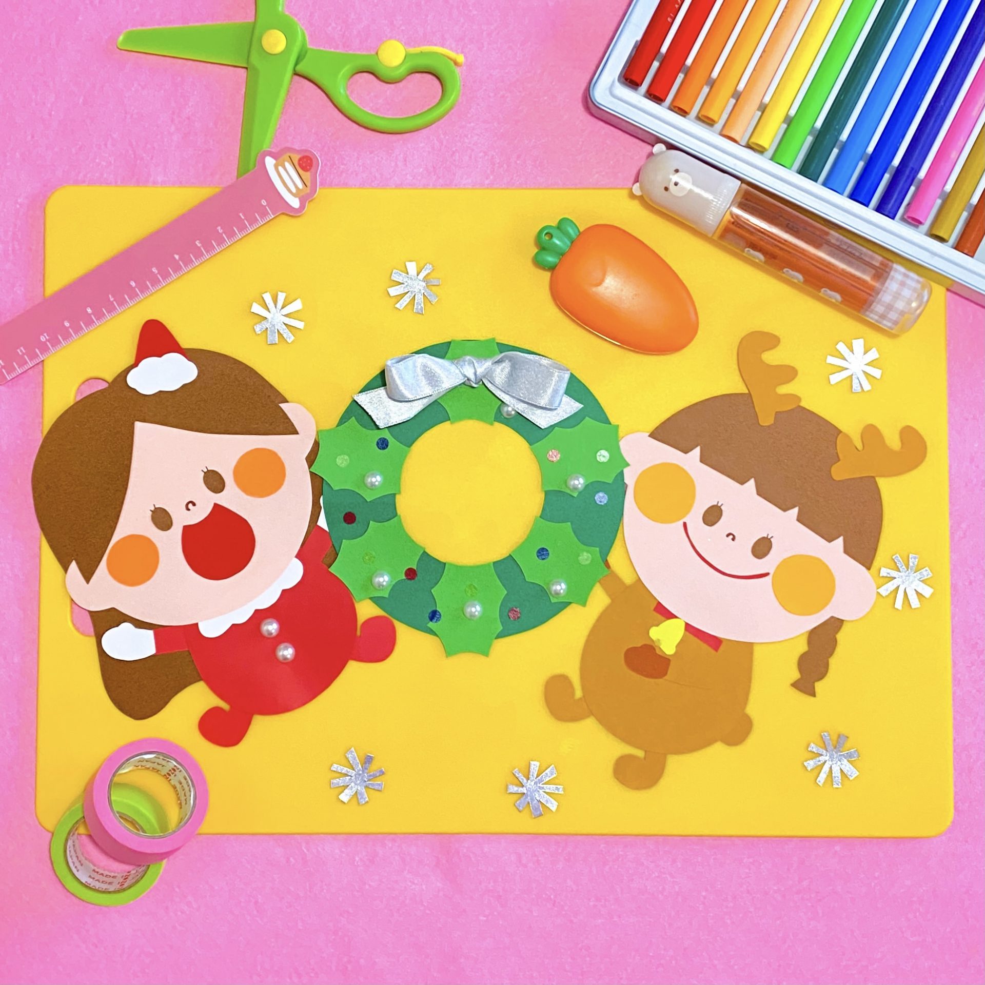 クリスマス リース 製作キット 吊るし飾り 壁面飾り 保育 高齢者 クラフト