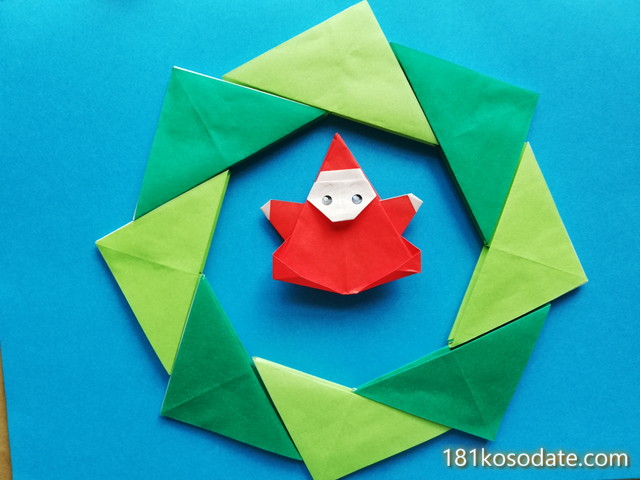 折り紙 簡単なクリスマス リース✨りぼん🎀サンタクロース🎅トナカイ🦌の折り方How to make paperwreath 花环 圣诞节 Christmas おりがみ origami 摺紙 종이