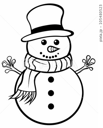 クリスマス 雪だるま 塗り絵 スノーマンのイラスト素材 - PIXTA