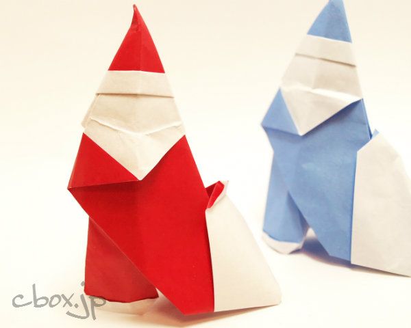折り紙 サンタクロースとトナカイとクリスマスツリ