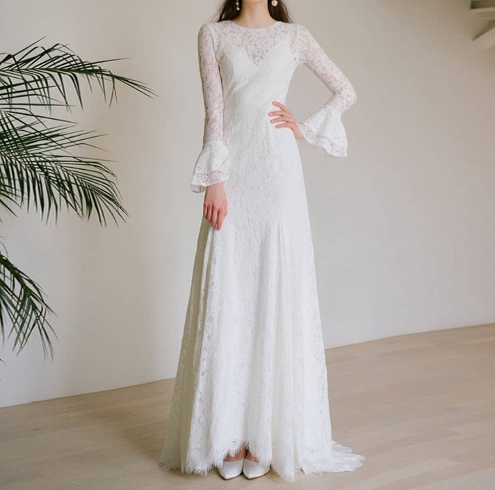 カラードレス 編み上げ ブルー ベルスリーブ ロングドレス 結婚式 二次会 発表会 演奏会 ウェディングドレス ウエディングドレス 花嫁 前撮 カラー ドレス 編み上げ ビスチェ ブルー パーティードレス フォーマル ロングドレス 結婚式 二次会 披露宴 発表会 演奏会