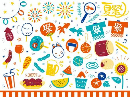 夏祭り・夏のイラスト 無料イラスト フリー素材