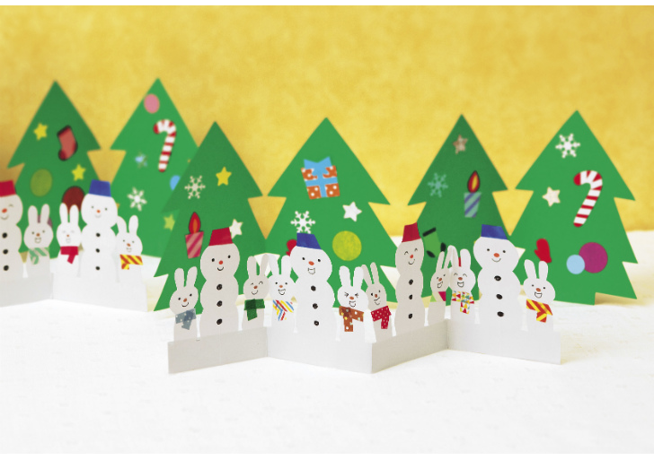 製作アイデアー切り紙ツリーと雪の結晶保育士ワーカ