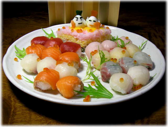 ひな祭りに♪簡単！お雛様の手まり寿司 by もふきゅうクックパッド簡単おいしいみんなのレシピが392万品