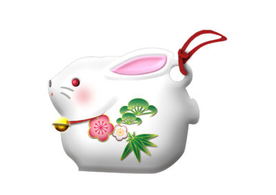 年賀状 卯年 赤いだるま×うさぎのイラスト年賀状 - 年賀状2023無料イラスト素材集