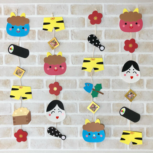 折り紙 節分 壁面 豆まき 鬼 節分飾り 節分壁面 2月壁面 2月製作の通販 by 豆乳ラクマ