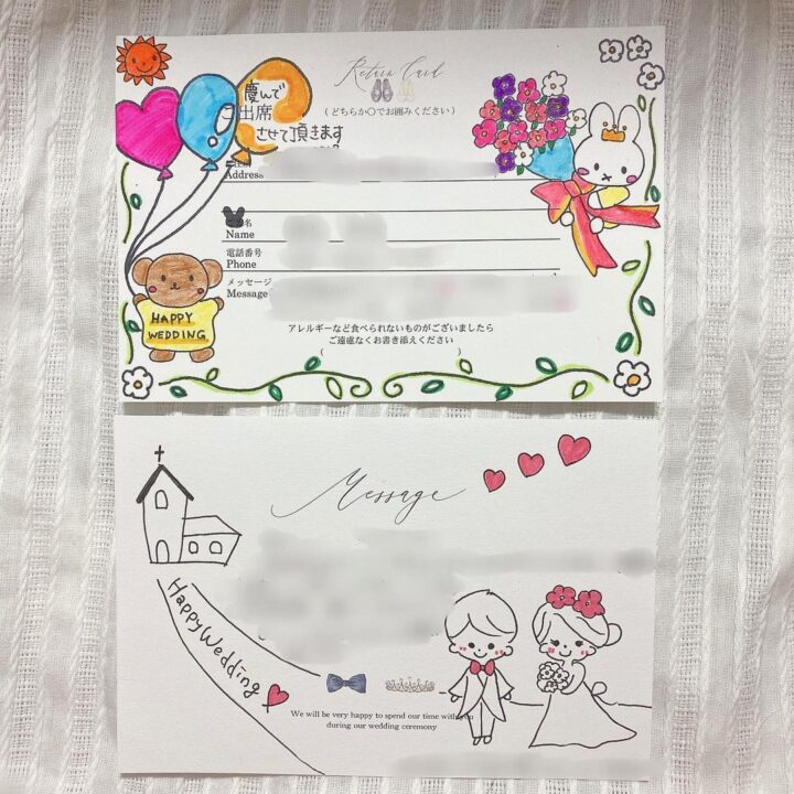 結婚式のゲストカードをおしゃれに彩る手書きイラストアイデア集