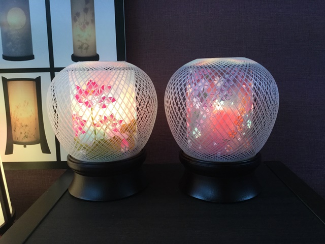 盆提灯 ミニサイズ コードレス 『一対入り はなあかり 1号 桜調 』 LED おしゃれ 天然木 木製 お盆提灯 初盆 新盆 モダン