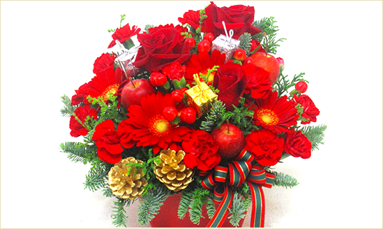 クリスマスに贈る花エーデルワイス 花の贈り物フラワーギフト通販 花宅配 水戸市