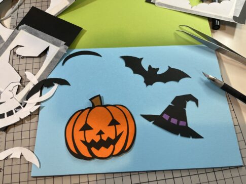 ハロウィンの切り絵無料図案 - 切り絵のある暮らし
