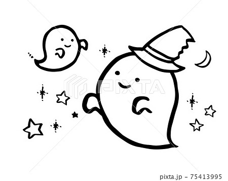 ハロウィンぬりえイラスト