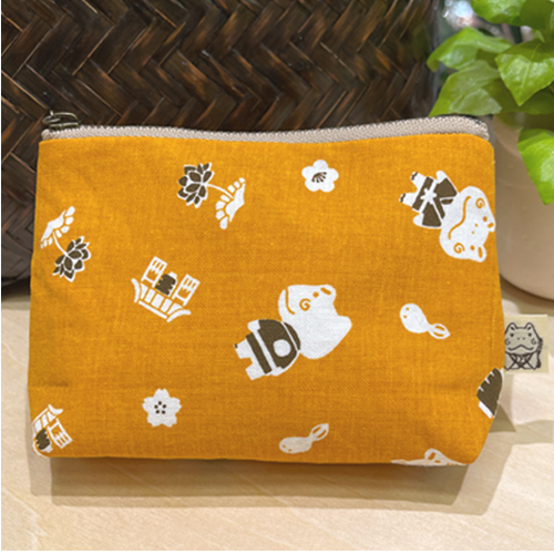 ミナペルホネン hana hane 手拭い生地使用 ハンドメイド ポーチ