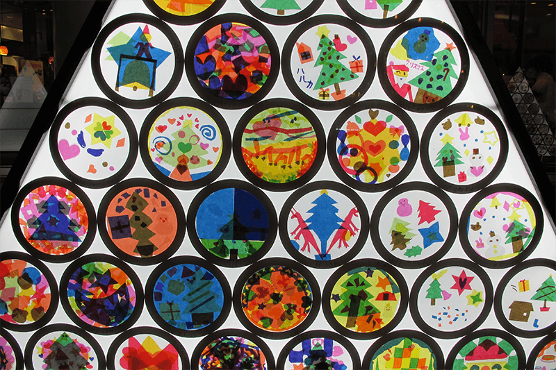 クリスマス制作「ステンドグラス風飾り」浦安駅・新浦安駅・妙典駅・原木中山駅 放課後等デイサービス 伸栄学習会