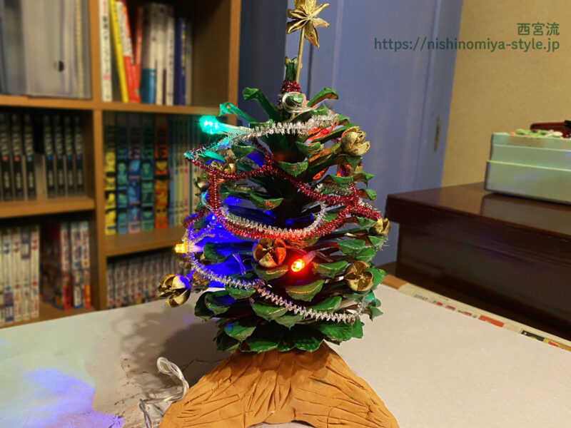 親子で工作♪松ぼっくりで簡単クリスマスツリーを作ろう3児の母 おいものきろく