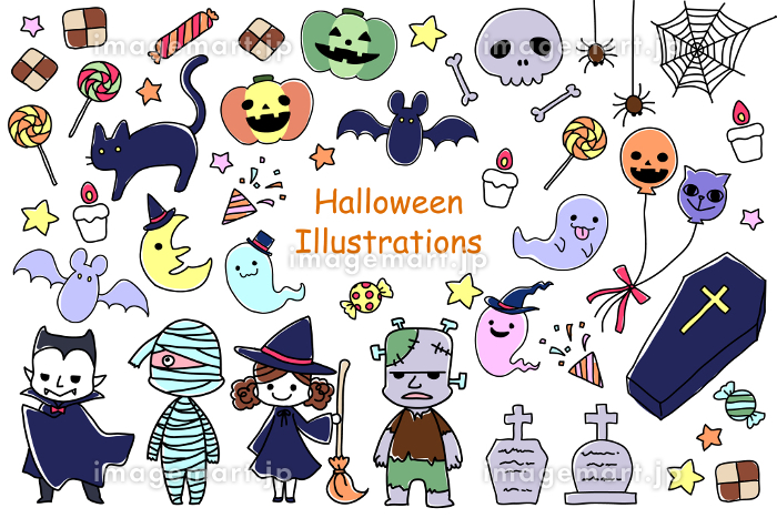 かわいいハロウィンチラシ パンフレットの背景素材イラスト無料のフリー素材 イラストエイト