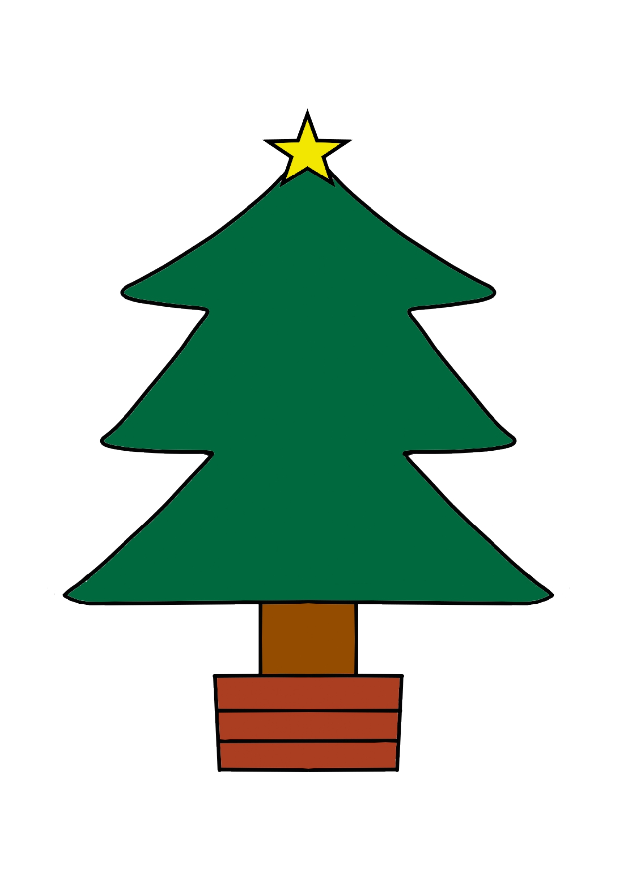 クリスマスツリー４の塗り絵が無料！ぬりえワールド