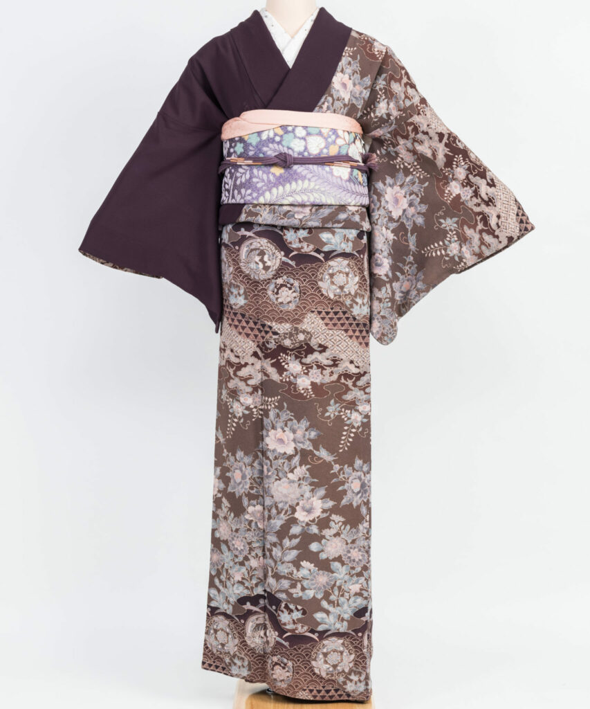 Amazon初詣 正月 着物 通販 M寸 紺地 花絣柄 sk-38 訳有り・弊社柄おまかせ着物 通販