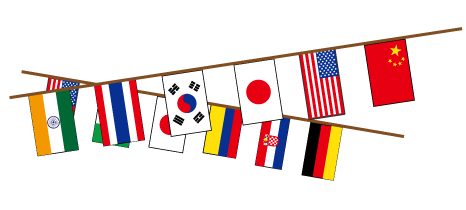 運動会モノクロセットイラスト