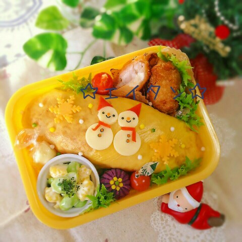 キャラ弁＊簡単♪クリスマストリオ弁当