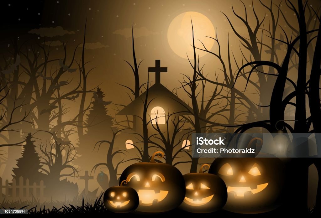 怖いハロウィーンの背景にゴースト ストックベクター ©dreamcreation01 177529974