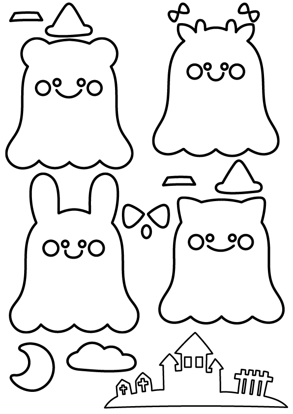 ハロウィン 壁面飾り ハロウィン モビール・壁面飾り・型紙 無料ダウンロード・印刷幼児教材・知育プリント