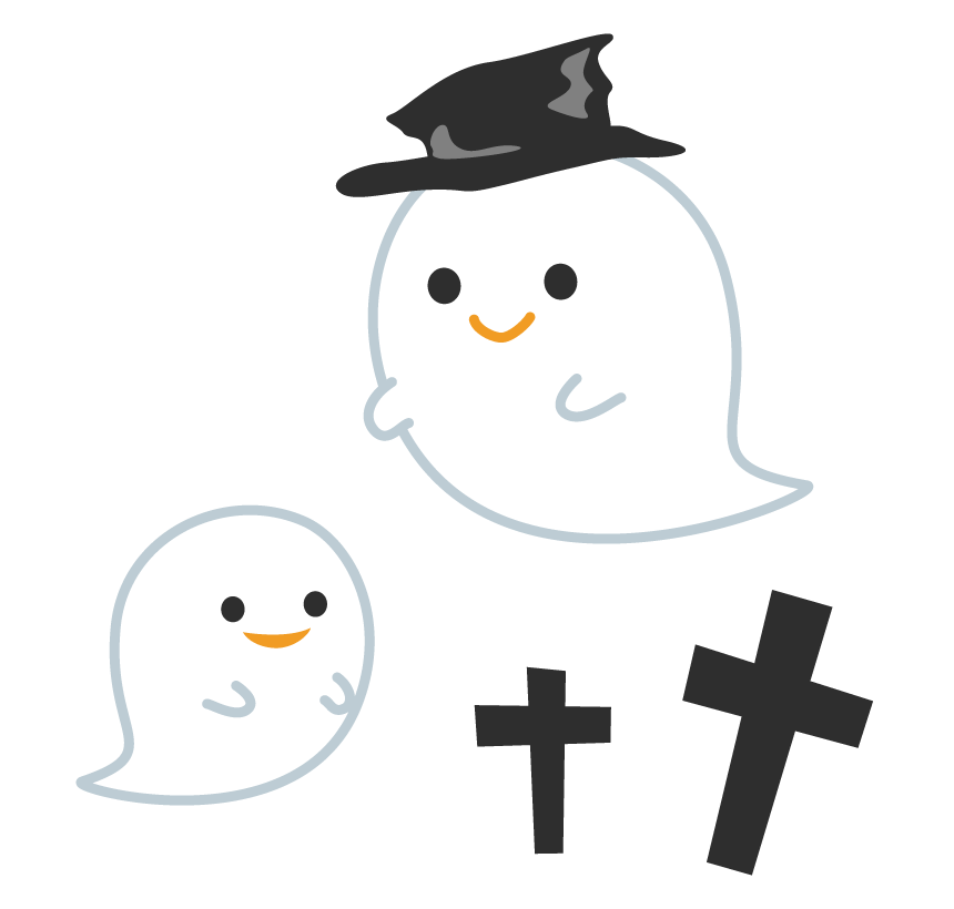ホウキに乗ったかわいいオバケのイラスト簡単・無料で使えるハロウィン素材・ダウンロードOKのフリーアイコン