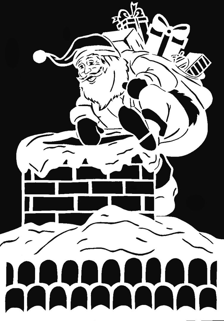 サンタの切り絵 完成^^ v花月のきり絵と日々思うこと