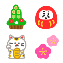 使える！お正月絵文字基本パックのLINE絵文字画像、情報など