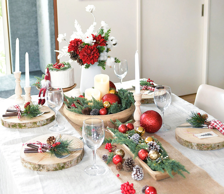 イルムス日本橋店でクリスマスのテーブルコーディネートを手がけています北欧BOOK