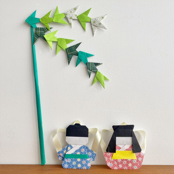 折り紙 笹の葉リースの作り方折り方☆七夕に意外と簡単な笹つづり♪│子供と楽しむ折り紙・工作