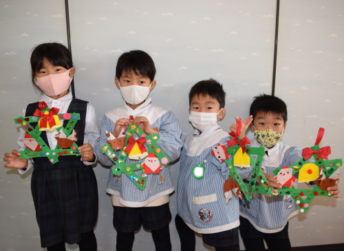 クリスマスリース くすの木保育園年長組- 絵画造形総合グループえむスタジオ