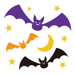 かわいいハロウィンのコウモリの無料イラスト・商用フリーオイデ43