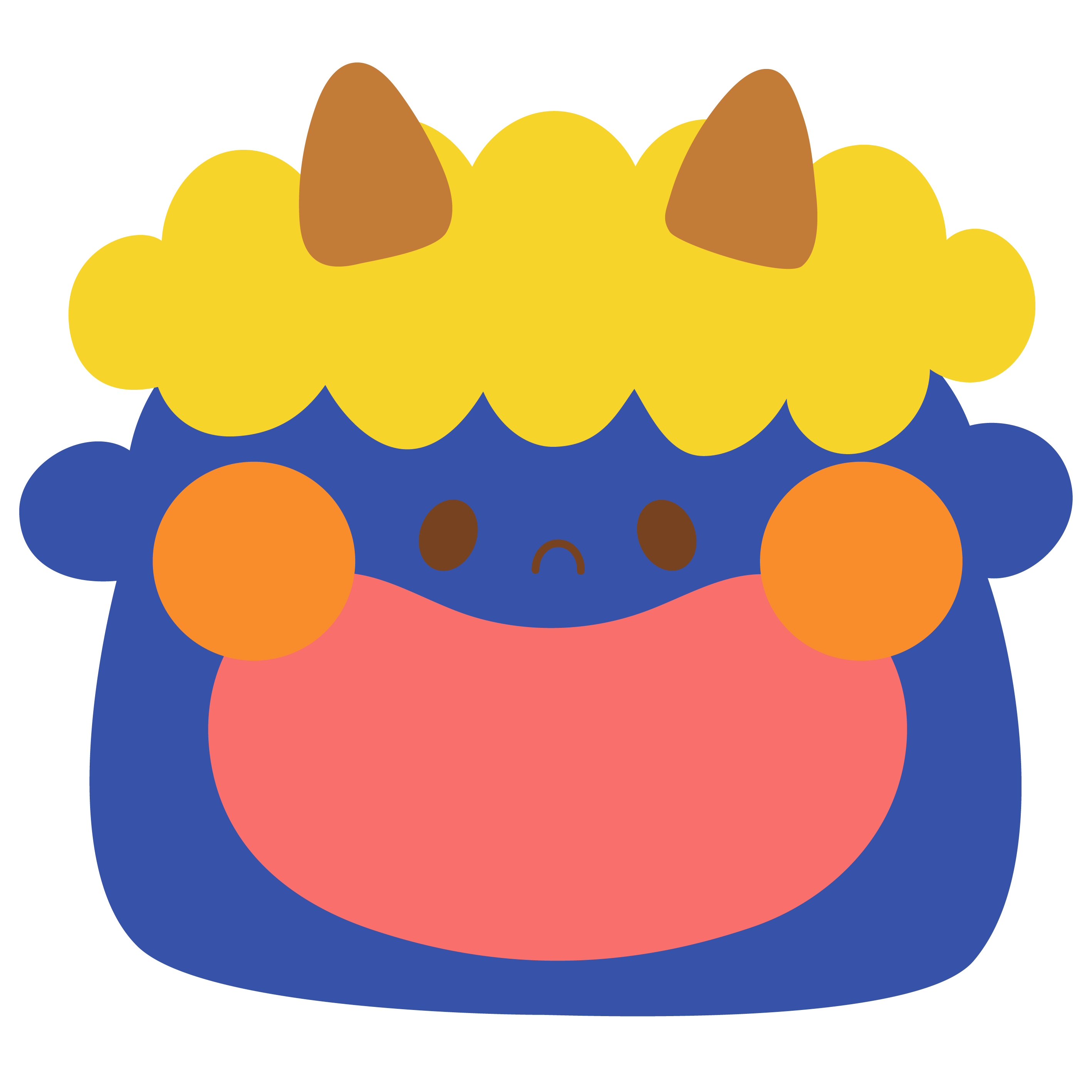 節分で赤鬼のお面をかぶった子供 女の子2 の無料 フリー イラストかわいい手描きの無料素材「てがきっず」保育園・小学校・介護施設にぴったりの フリー素材イラスト