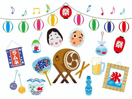 縁日 お品書き01 ドリンク ジュース お茶 ラムネ ビール：イラスト無料