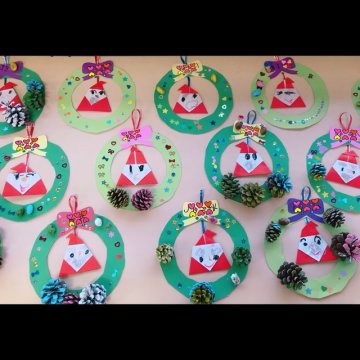 保育園 製作 クリスマスリースTikTok