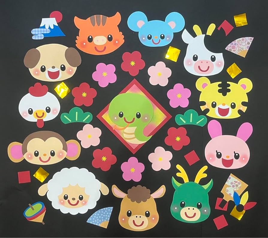 壁面飾り お正月 12月 1月 保育園 幼稚園 小児科 児童館