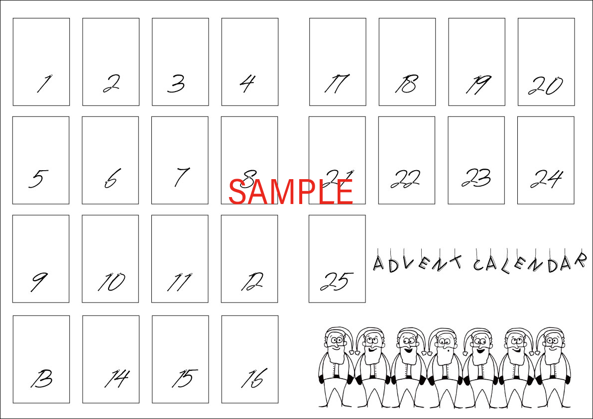 アドベントカレンダー 数字 1～24：丸型クリスマスステッカー PDF ダウンロード- Etsy 日本