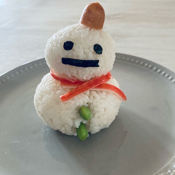 マッシュポテトで雪だるま♪