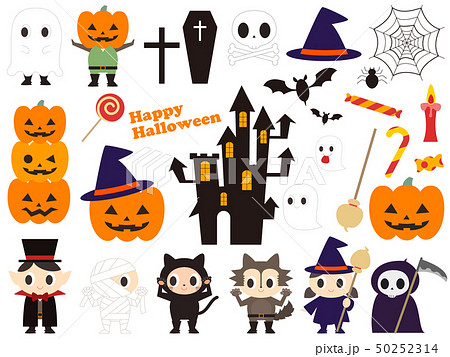 ハロウィンの仮装をした子供たち イラスト素材6830384- フォトライブラリ