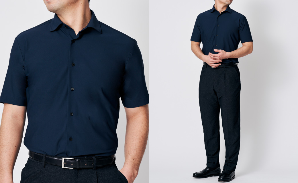 ウイングカラーシャツ デニム調 フォーマル ワイシャツ メンズ 紳士用 結婚式 ウイング ブルー 青 ネイビー : ビジネスシューズのシューカフェ -通販 - Yahoo!ショッピング