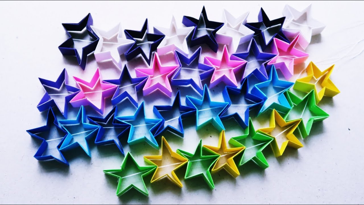 折り紙 星の飾り 折り紙1枚 七夕飾り かわいい 簡単 – ASORIE あそびのアトリエ折り紙モンスタ