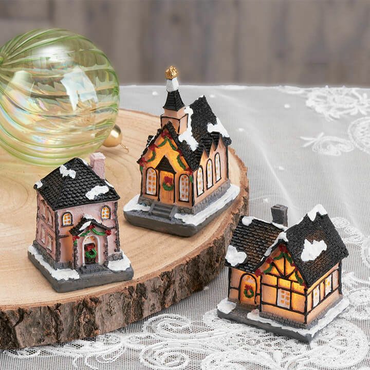 クリスマス雑貨 ガラス細工 ツリー&雪だるま クリスマス ミニチュア ガラス細工 サンタ 雪だるま 置物 飾り