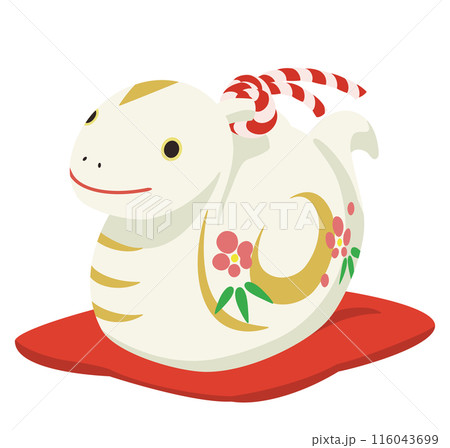 かわいいヘビの土鈴のイラスト、巳年の年賀状素材のイラスト素材116043699- PIXTA