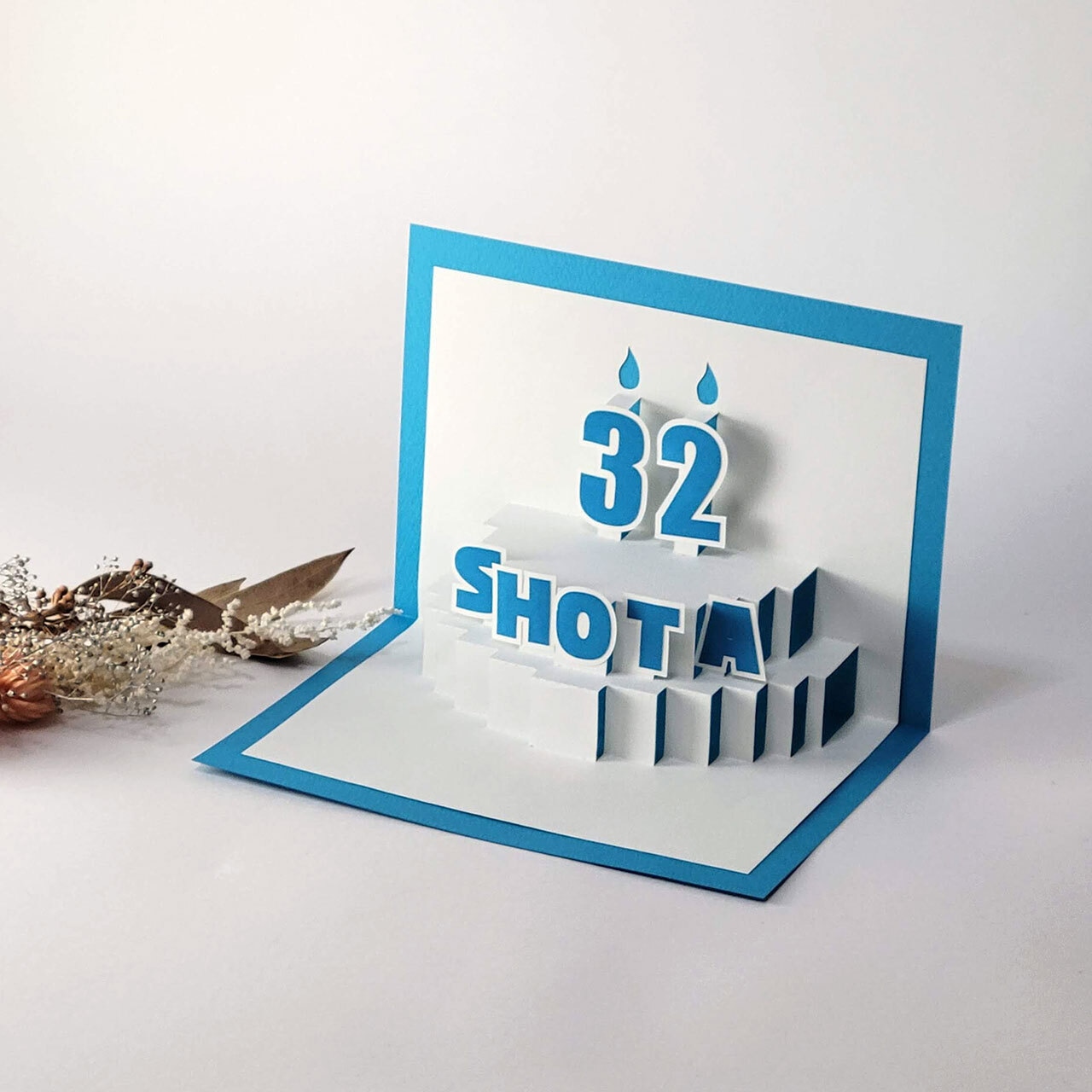 ダウンロード版の型紙 お花のケーキポップアップカード_ PDFKagisippo