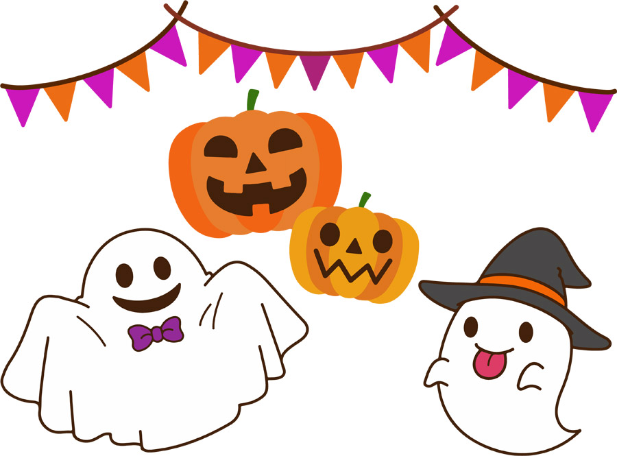 ハロウィンチラシ パンフレットの背景素材イラスト無料のフリー素材 イラストエイト