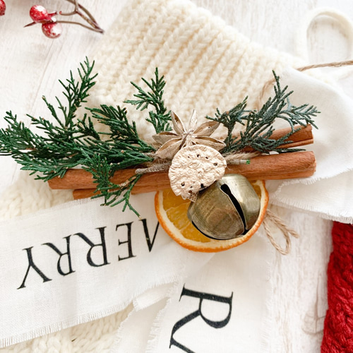 お手紙ポケット付きクリスマス靴下 お名前刺繍入り