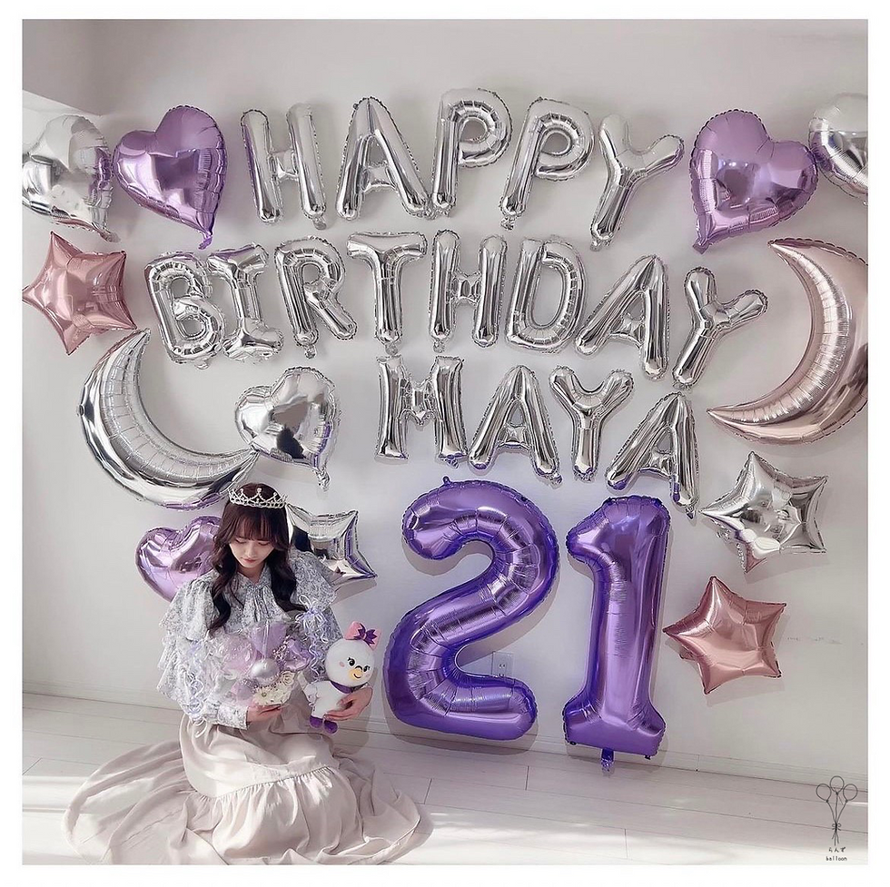 パステルパープルグラデーションwithハート：用途で選ぶ：バースデー 誕生日 公式 バルーンキッチン銀座電報や誕生日にはバルーンギフト