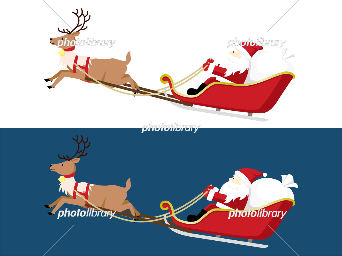 クリスマス ソリにのったサンタクロース トナカイ シルエット 影絵 切り絵のイラスト素材59973211- PIXTA